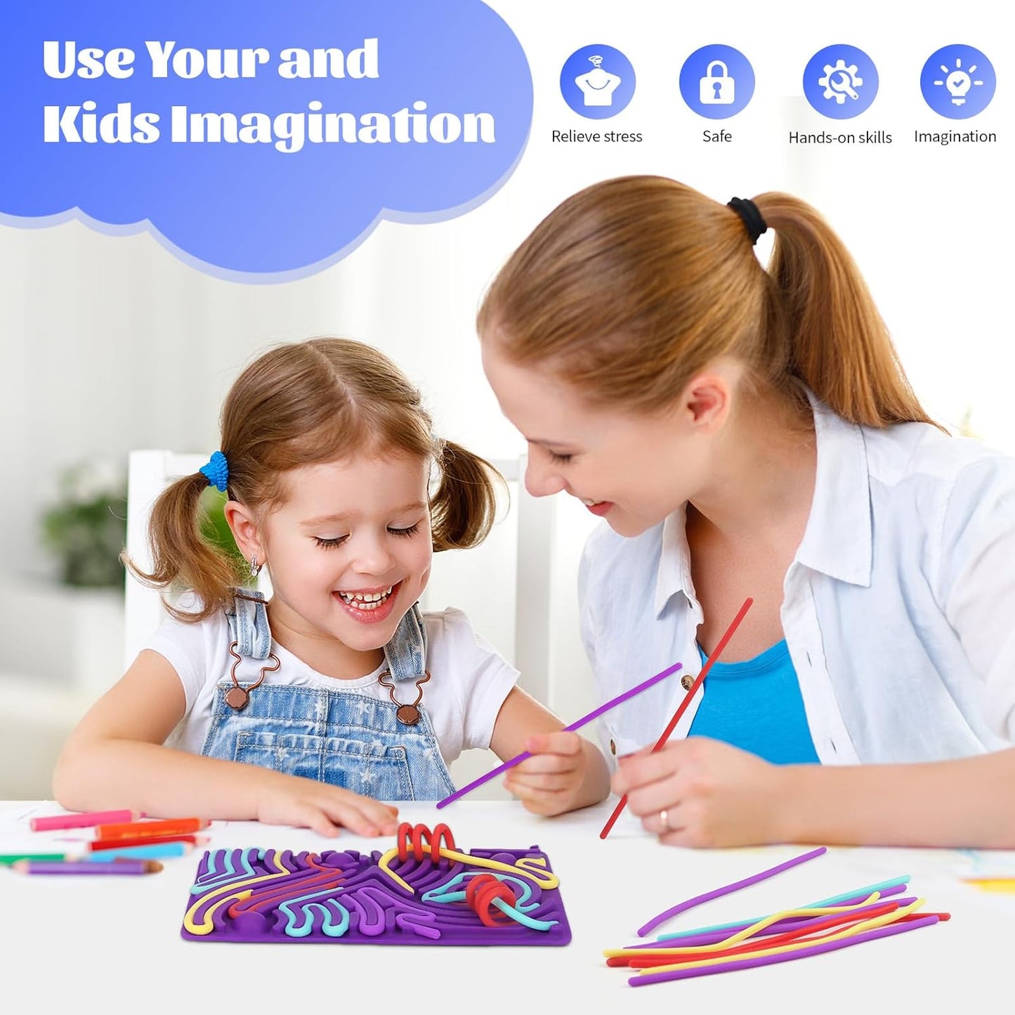 Sensory Activity Board, Silicone Sensory Toys for Kids with Autism, Glow in The Dark Fidget Toy for Anxiety