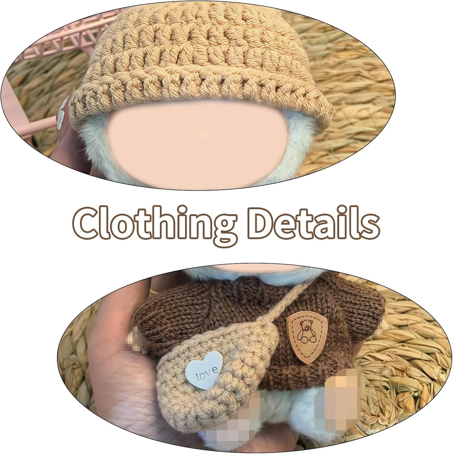 3 Set Doll Clothes Compatible with 15cm & 17cm Lbu, Fashion Clothes Crochet Cute Outfit for Lbu