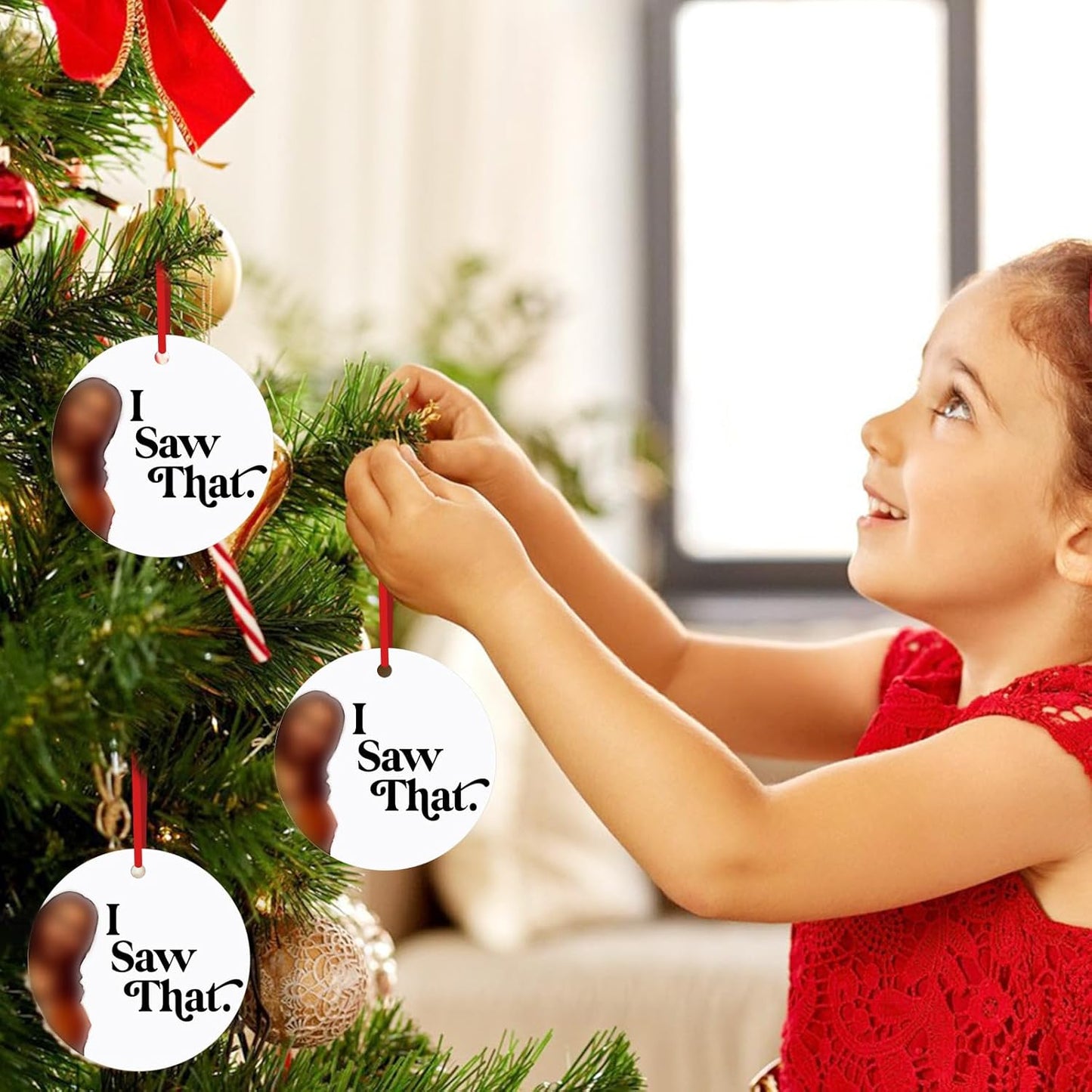 Funny Christmas Ornament 2025, I Saw That Christmas Ornaments, Funny Christmas Ornament Gifts Exchange