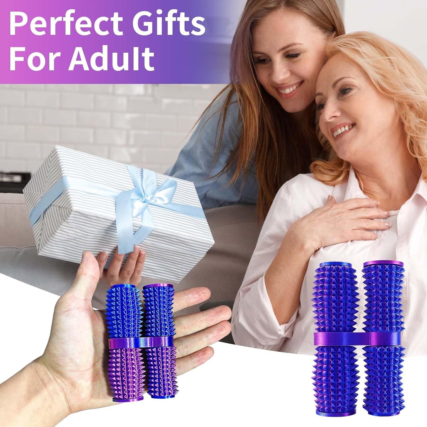 Pain Stim Fidget Toy for Adults, Rotating Spiky Grippie for Sensory Input, 3D Printed Spinner Pain Fidget Toys