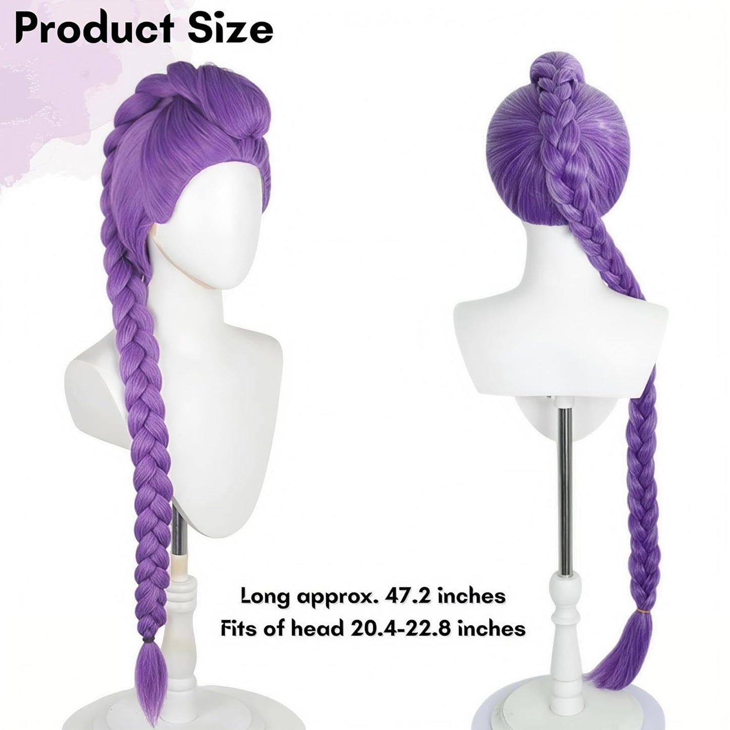 Long Purple Braid Wig, Halloween Costume Cosplay Wigs for Women Men, Cartoon Movie Halloween