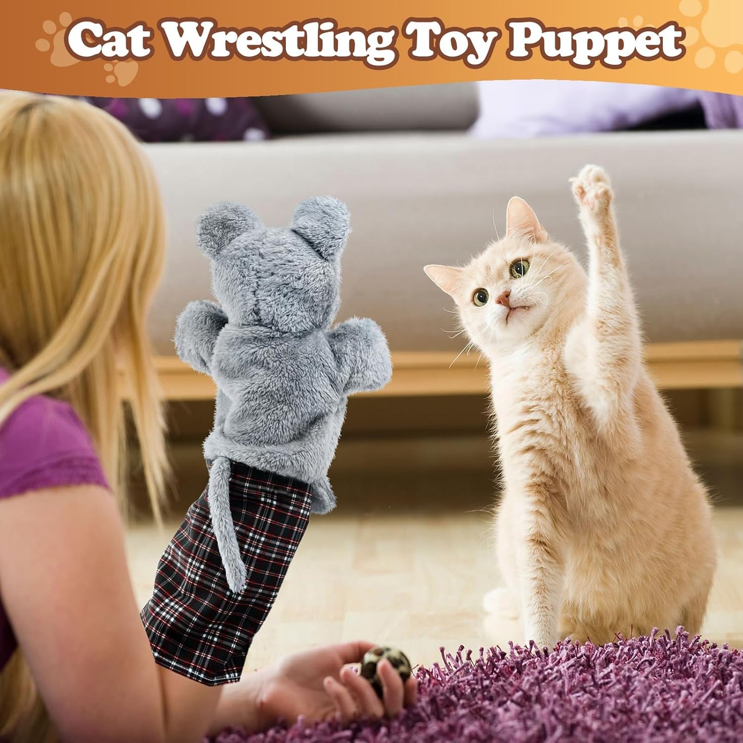 Cat Wrestling Glove, Tough Padding for Safe and Fun Interactive Play, Pet Lovers Relieve Boring Pet Safe Cats Dog Interactive Play