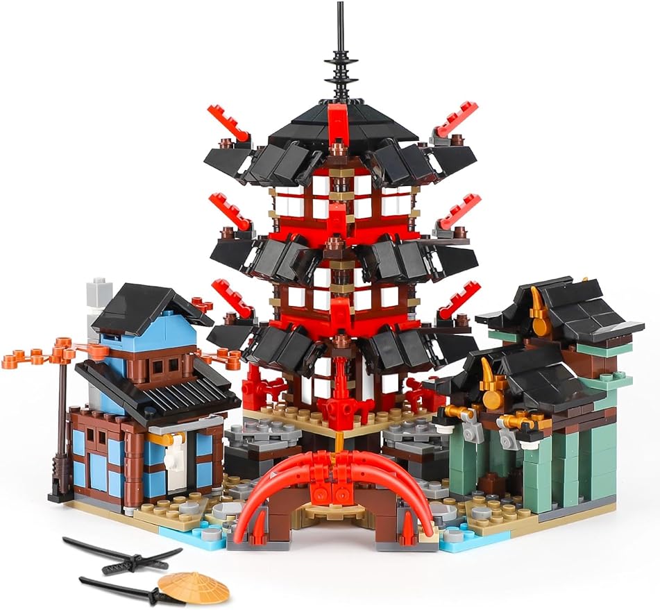Ninja Temple Building Set -Compatible with Lego Ninja City Set, Children's Pretend Ninja Kit (810 Pieces) - Cykapu
