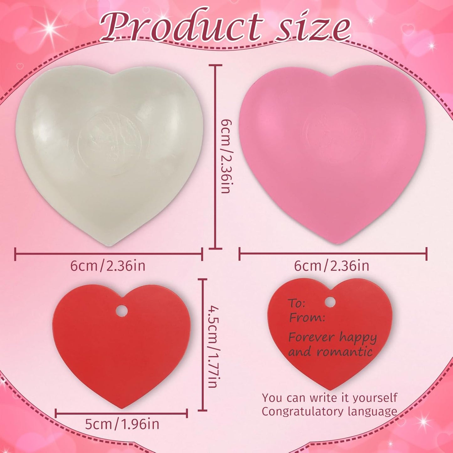 2 Packs Heart-Shaped Stress Balls for Kids Fidget Toys Adults, Color-Changing Silicone Stress Relief Toys