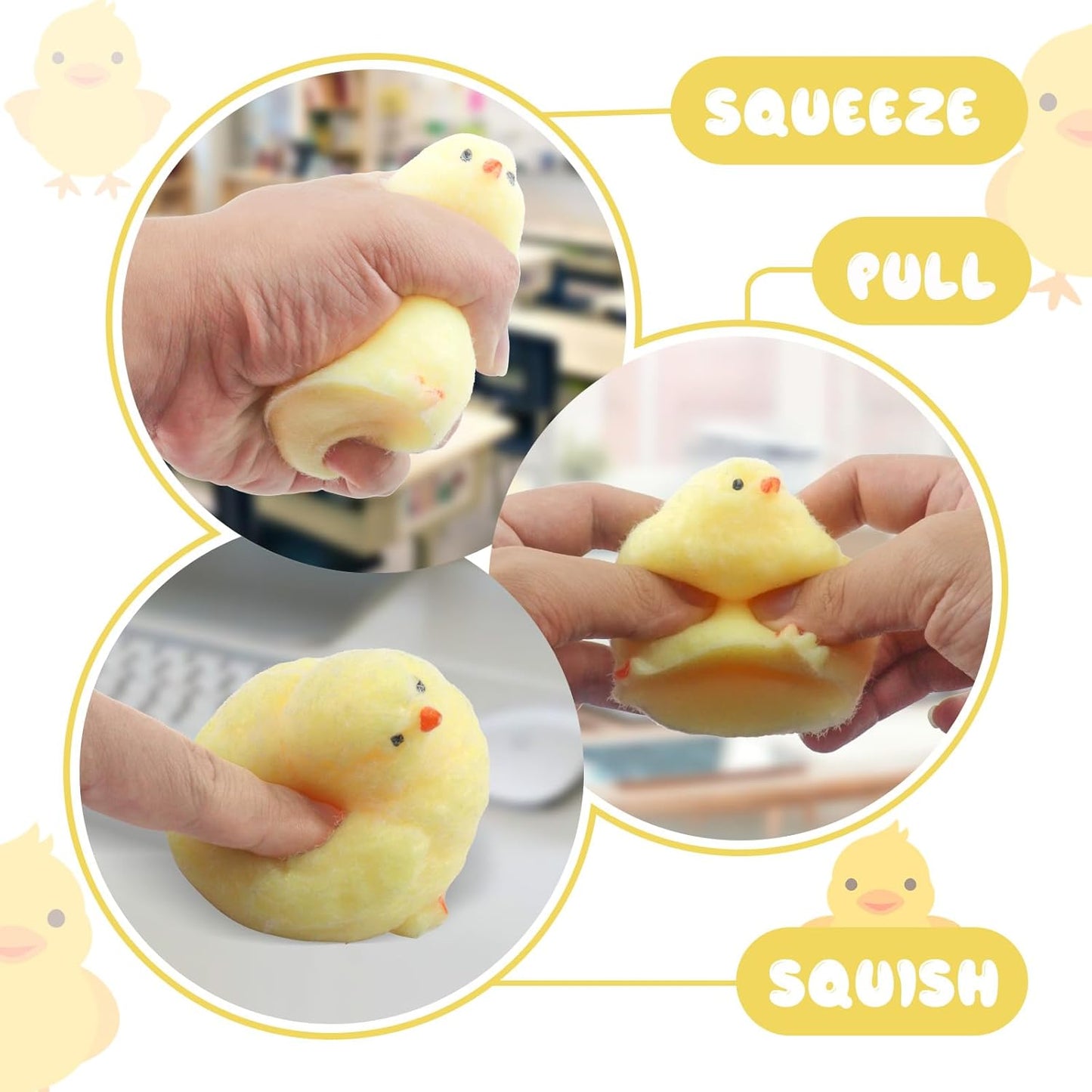 Handmade Chicken Squishies Soft Fidget Toys Adults, Stress Relief Sensory Toy for Kids with Autism