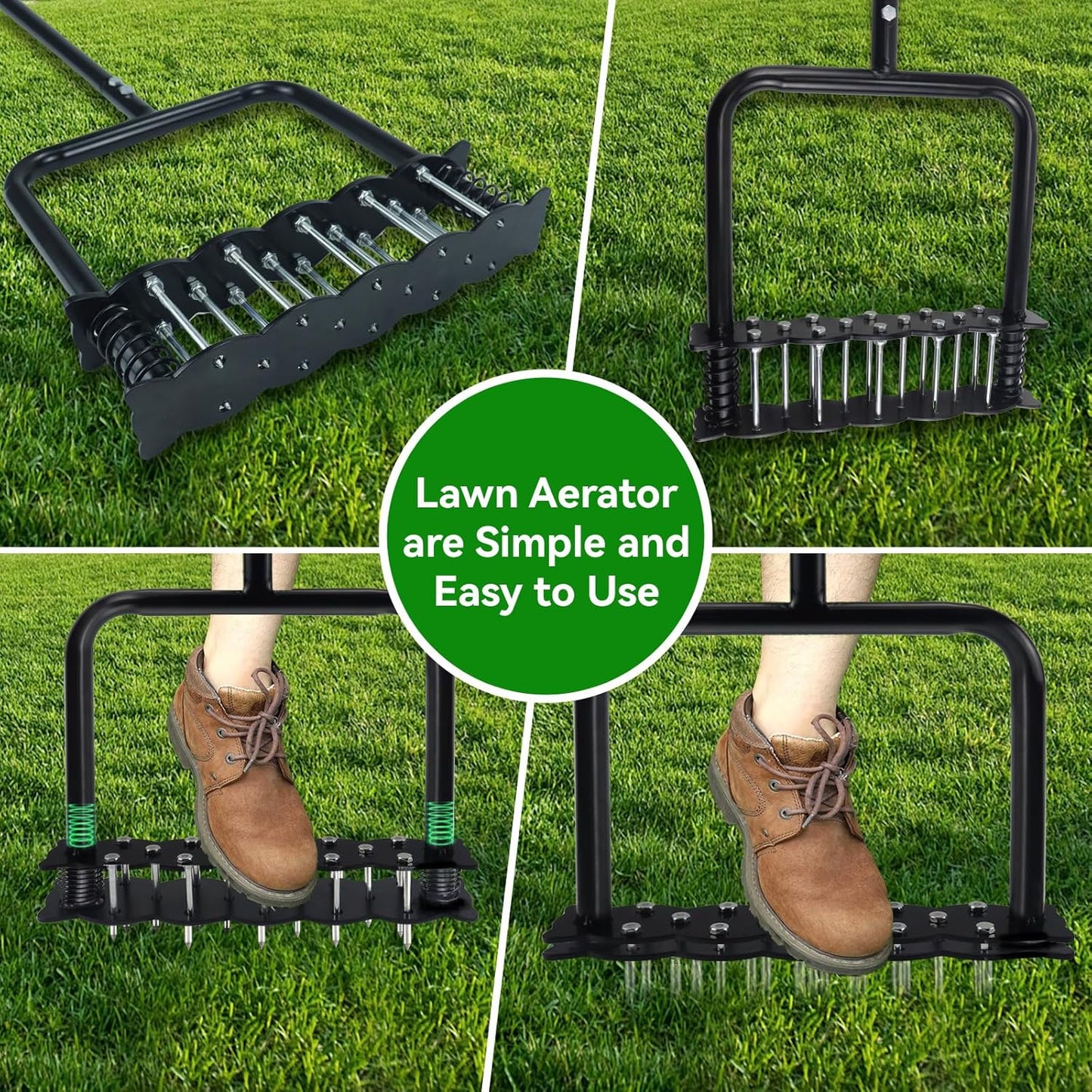 Hand Aerator Lawn Tool, Lawn Aerator Tool for Manual Weeding, Pre-Assembled Lawn Aerator Tool