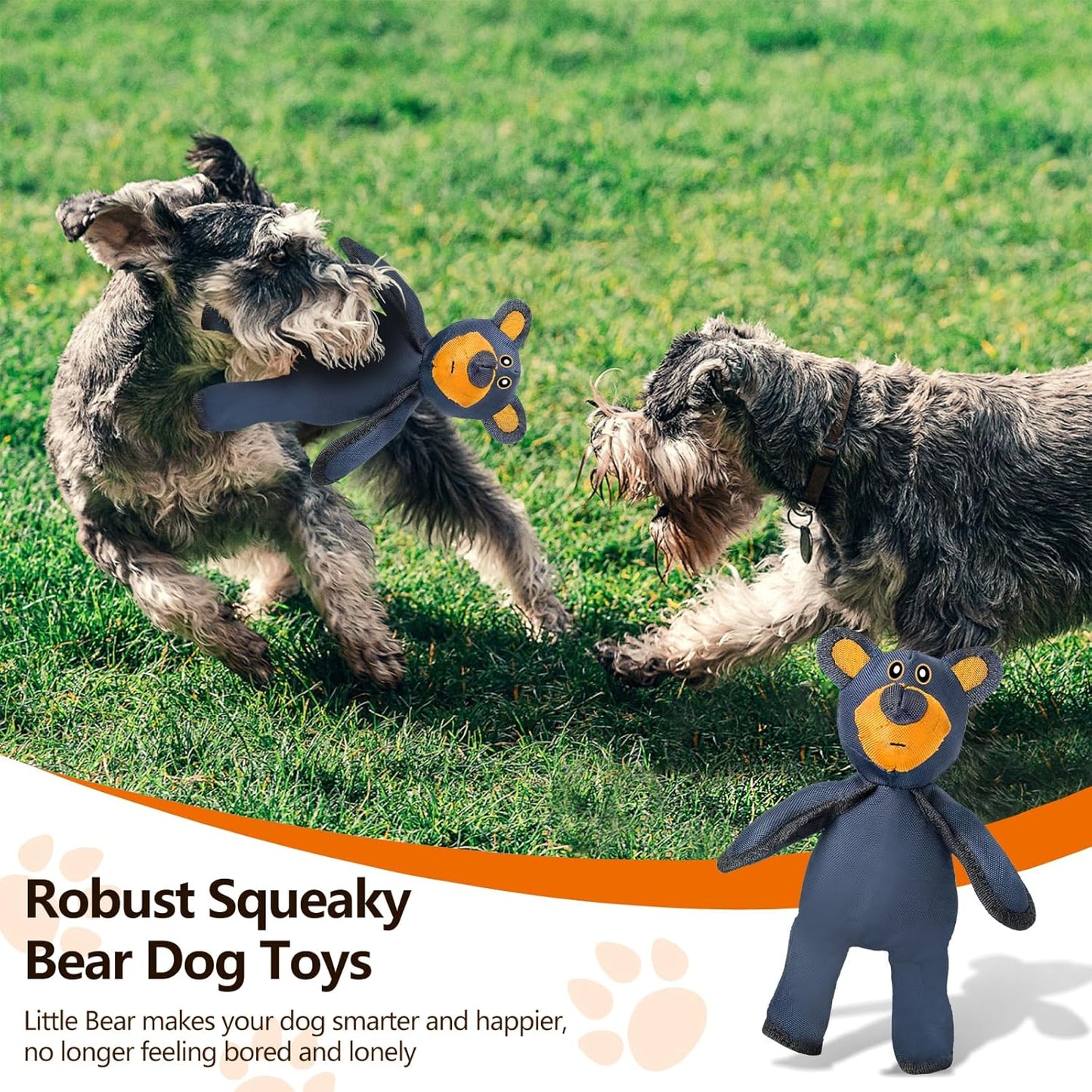 Bear Dog Toy, 2025 New Robust Squeaky Bear Dog Toys, Indestructible Cat Dog Toys for Small Dogs, Interactive Toys to Keep Them Busy