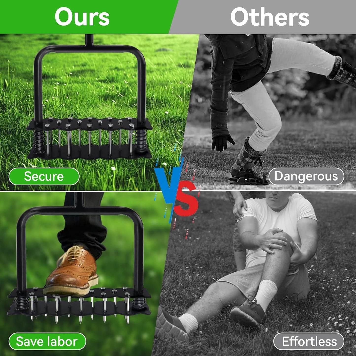 Hand Aerator Lawn Tool, Lawn Aerator Tool for Manual Weeding, Pre-Assembled Lawn Aerator Tool