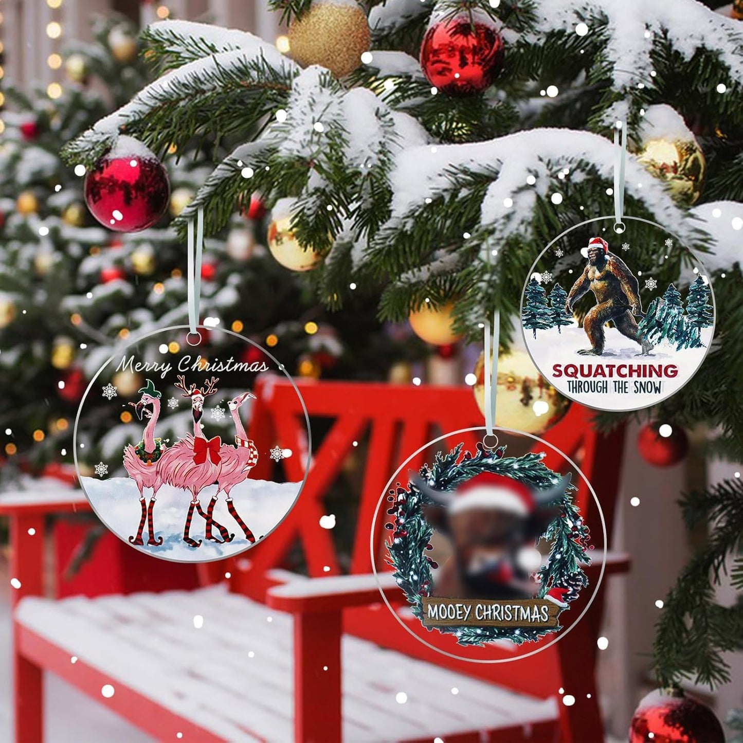 Christmas Tree Ornaments - Sea Turtle Christmas Ornaments 2024, Acrylic Christmas Hanging Ornaments Ocean Turtle Pendant Decorations for Christmas Tree, Beach Christmas Ornaments for Home Decor (Sea)