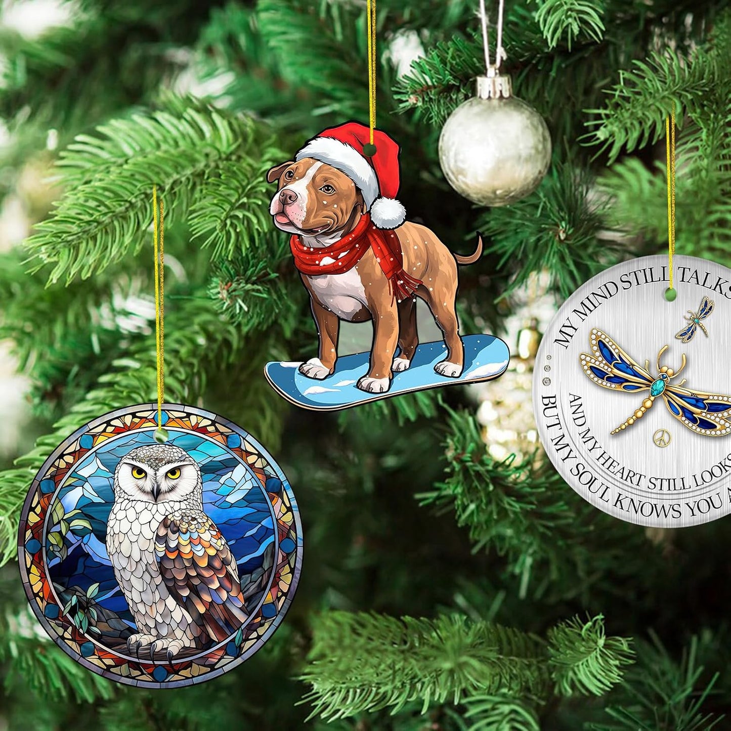 Christmas Ornaments 2024, Black Cat Christmas Decorations, Cute Screaming Cat Christmas Tree Hanging Ornaments, Acrylic 2 Side Printed Christmas Decor, Personalized Christmas Stockings for Cat Lovers
