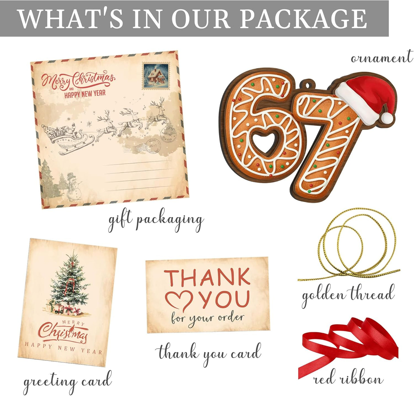 67 Meme Funny Christmas Ornaments 2025, 6 7 Ornament, Gingerbread Ornaments for Christmas Tree, Funny Ornament for Exchange, Stocking Stuffers, Gag Gifts, 67 Gifts for Kids, Teens, Teen Girls, Boys