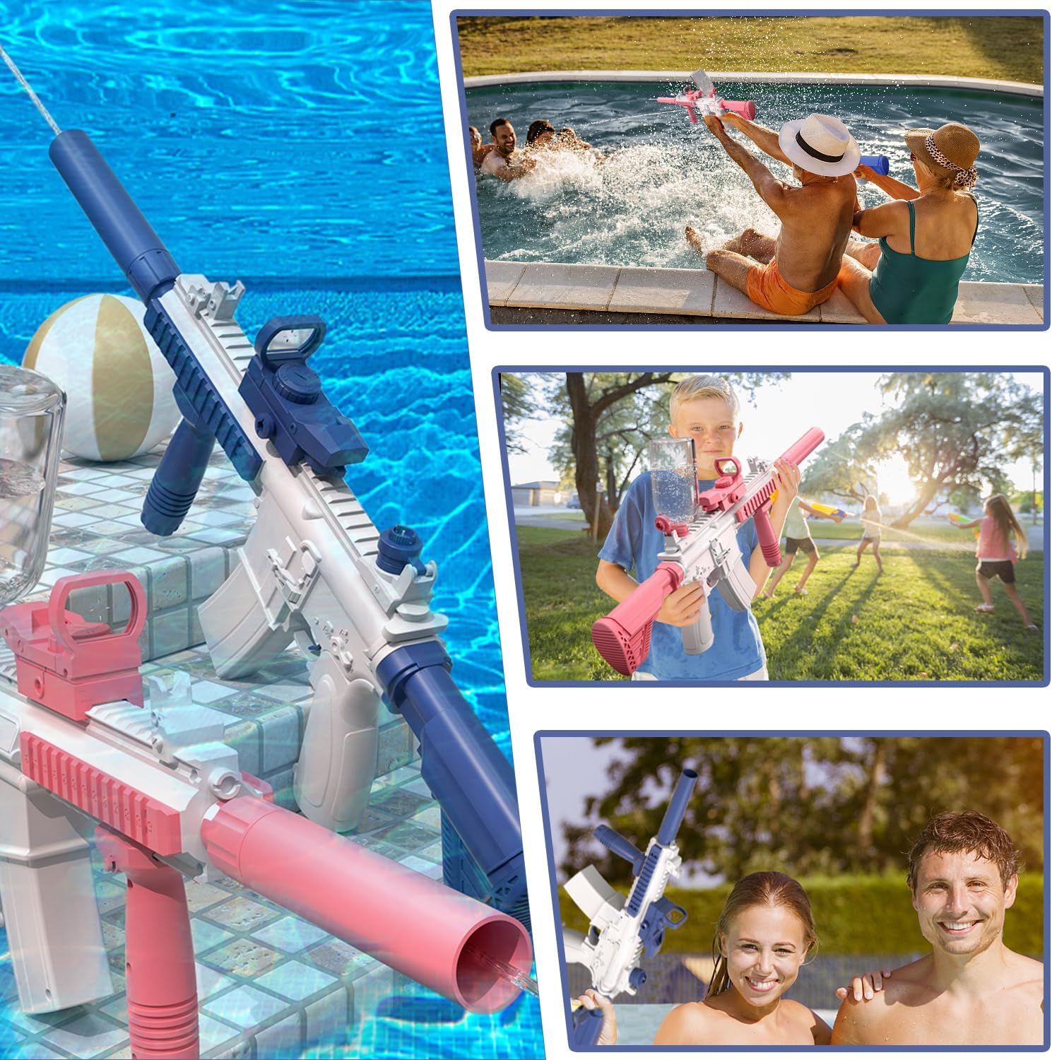 Electric Water Guns for Kids Ages 5-15,2 Pack Automatic Squirt Guns for Boy Girl Adults