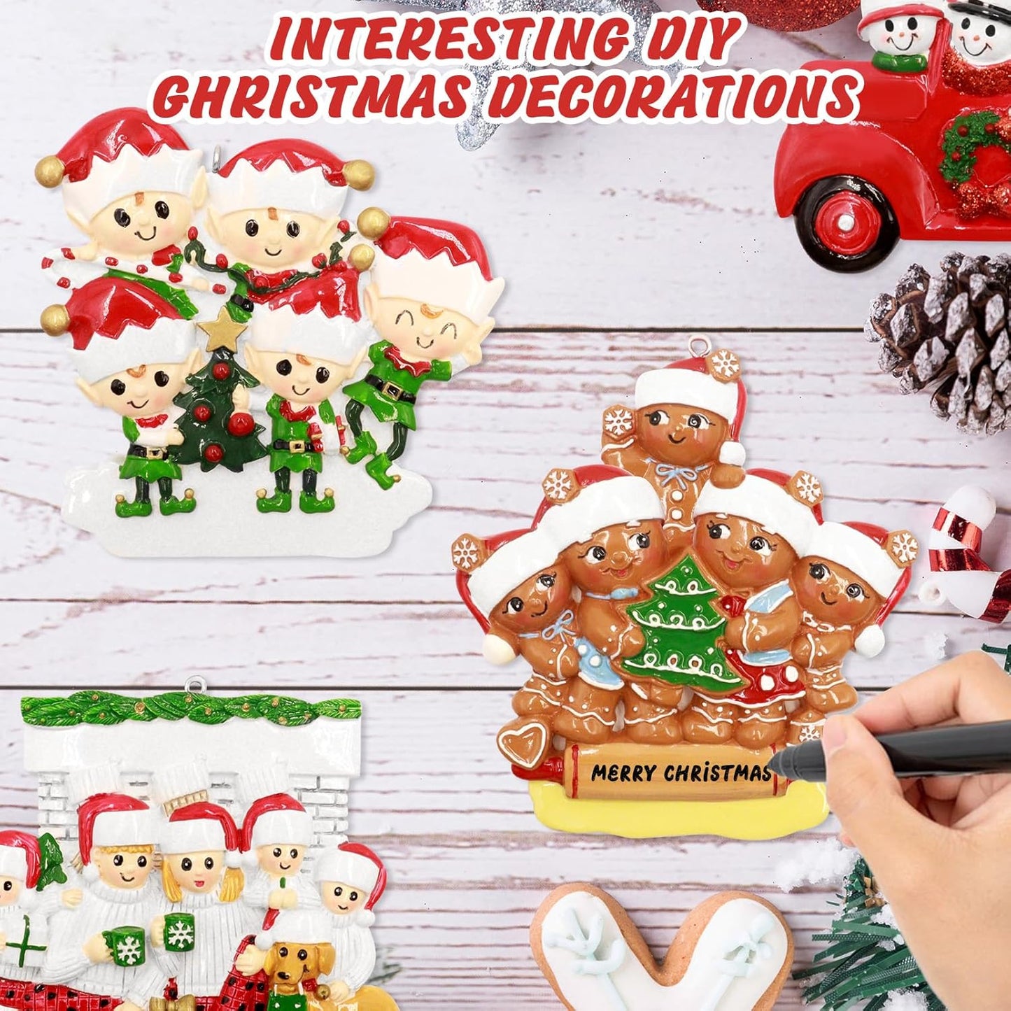 Personalized Christmas Ornaments 2024 Family of 4 Names Christmas Ornaments Custom Christmas Ornaments