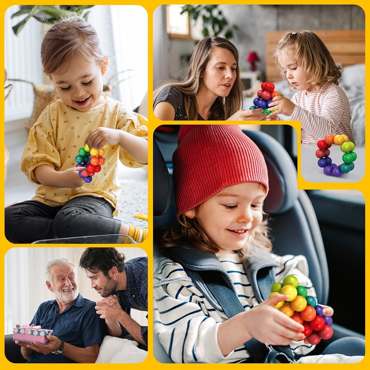 Fidget Toys for Adults Kids, Educational Ball for 3-12 Year Boys and Girls Toddler Travel Toys