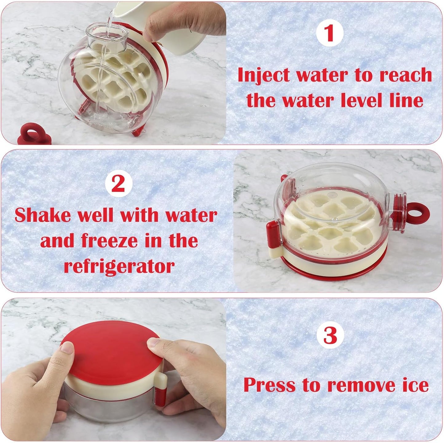 Ice Cube Bottle, 2 in 1 Zero Touch Press Ice Cube Mold Water Bottle with Straw, Ice Bottle Cup