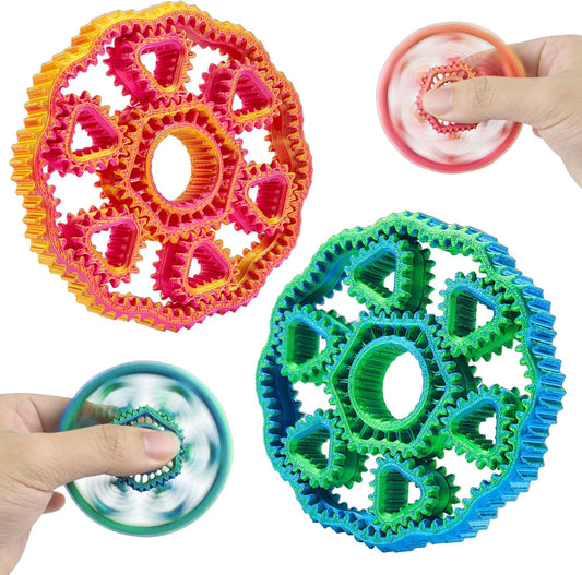 2pc Fidget Spinners, 3D Printed Fidget Ring Toys, Magic Pizza Fidget Toys, Gyroscope Toy, Party Favors