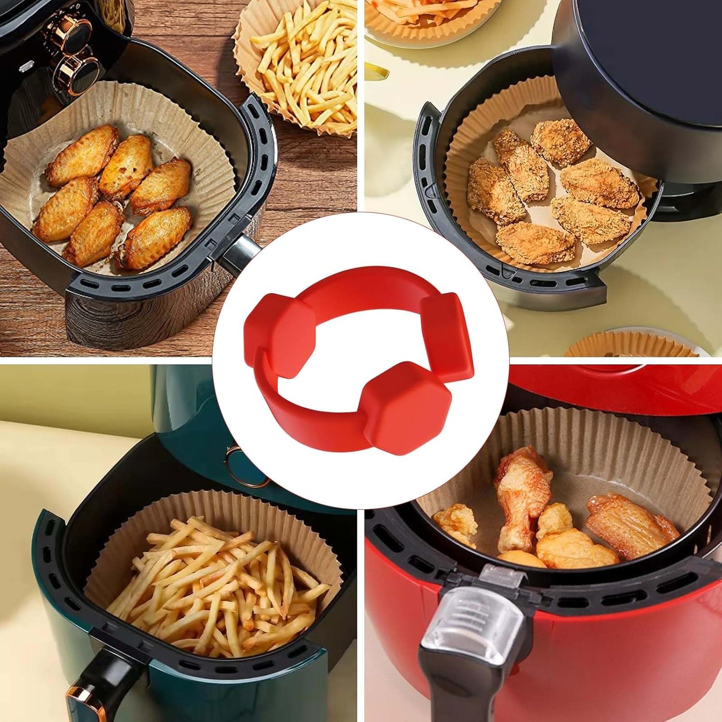 Air Fryer Magnet Silicone Buckle for Holding Down Parchment Paper, 2 Set Air Fryer Accessories