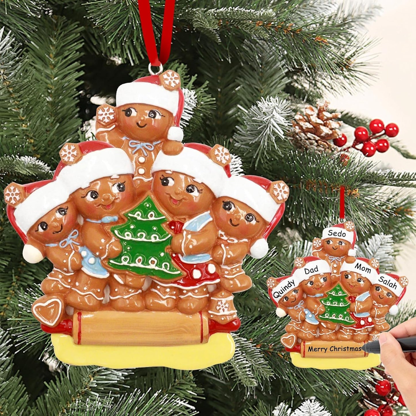 Personalized Christmas Ornaments, 2025 Decorations Supplies Made of Resin Christmas DIY Name Hanging Pendant