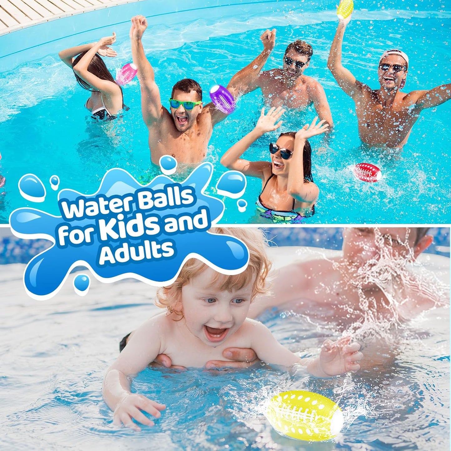 6 Pcs Reusable Water Balloons, Refillable Water Bomb Sponge Water Balls