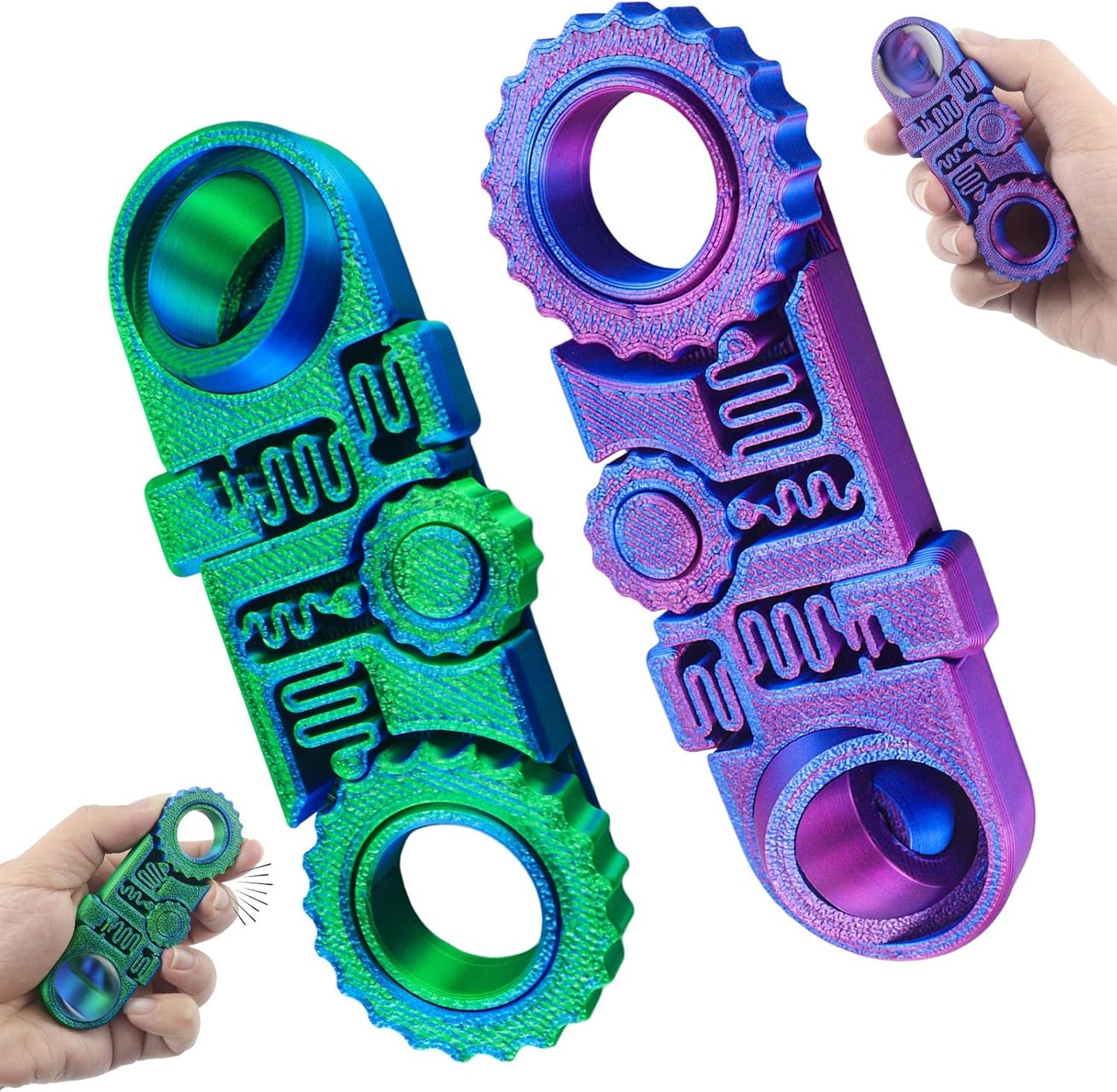 2025 New 3D Printed Fidget Ring Toys, 5-in-1 3D Printed Gear Ball Stress Sensory, Mindful Meditation Gear Toys