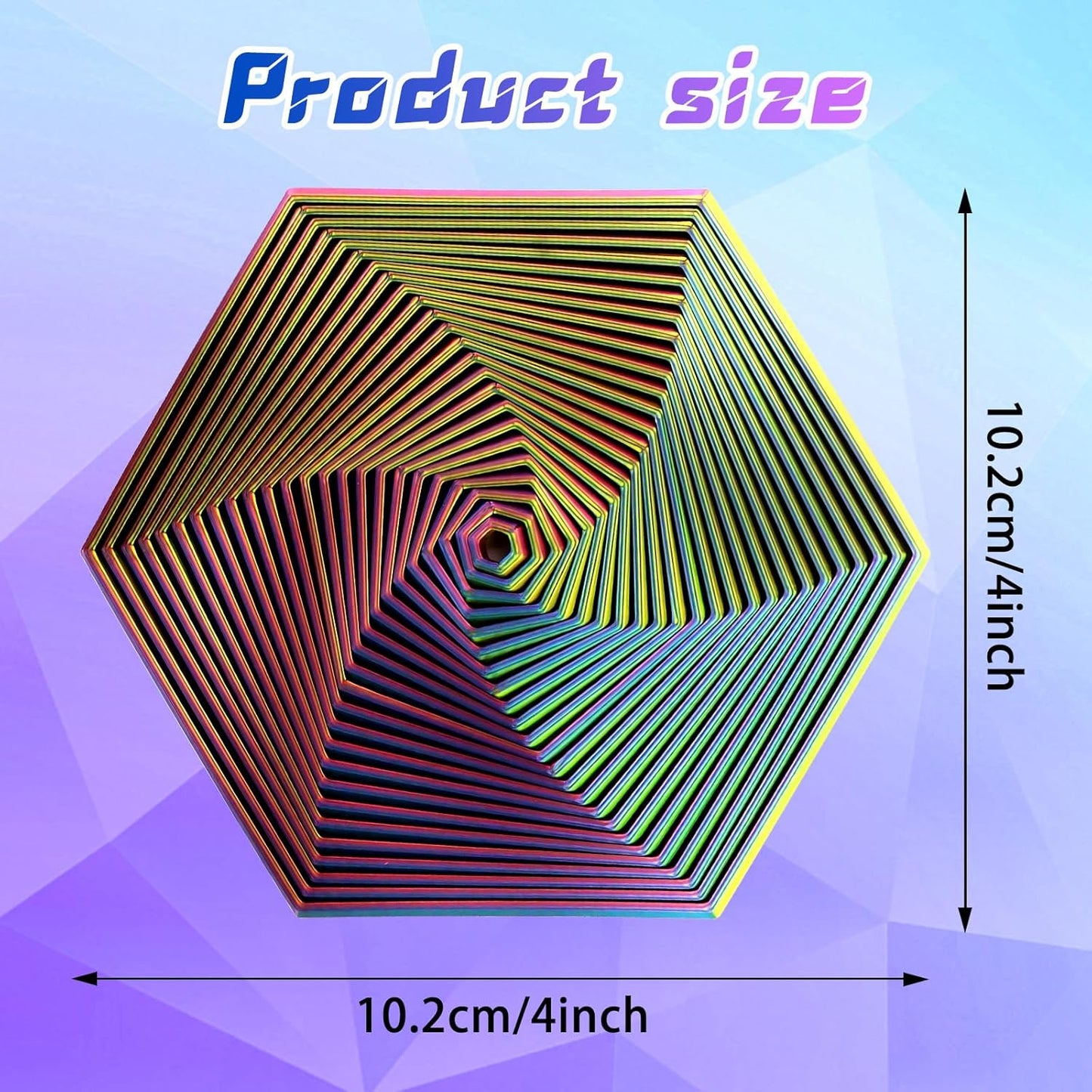 Fractal Fidget Hexagon Toys Kinetic Desk Spinning, Cube Fidget Toy, Used for Anxiety Disorder ADHD