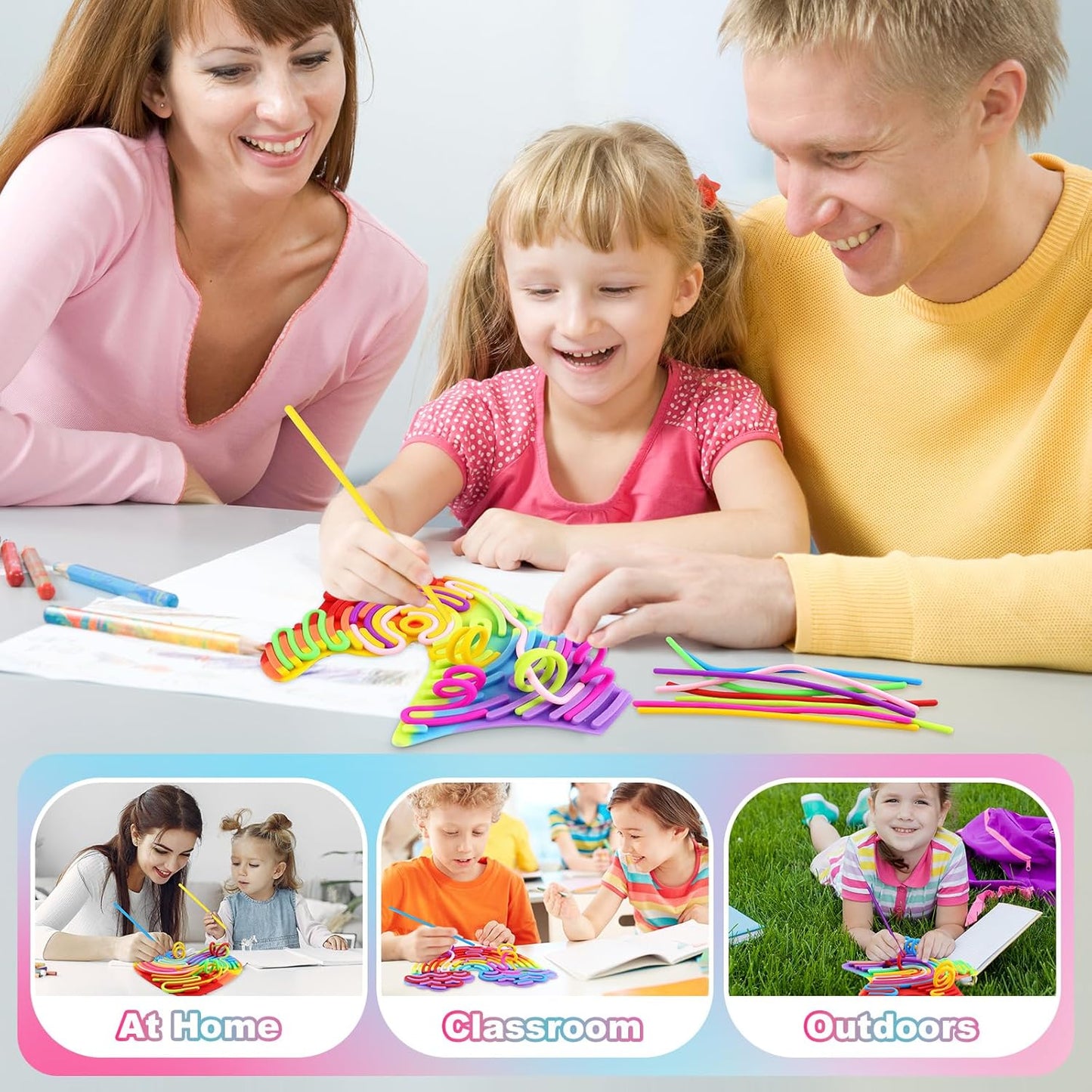 Sensory Activity Board, Duble Sided Design Silicone Fidget Board, Fidget Sensory Toys