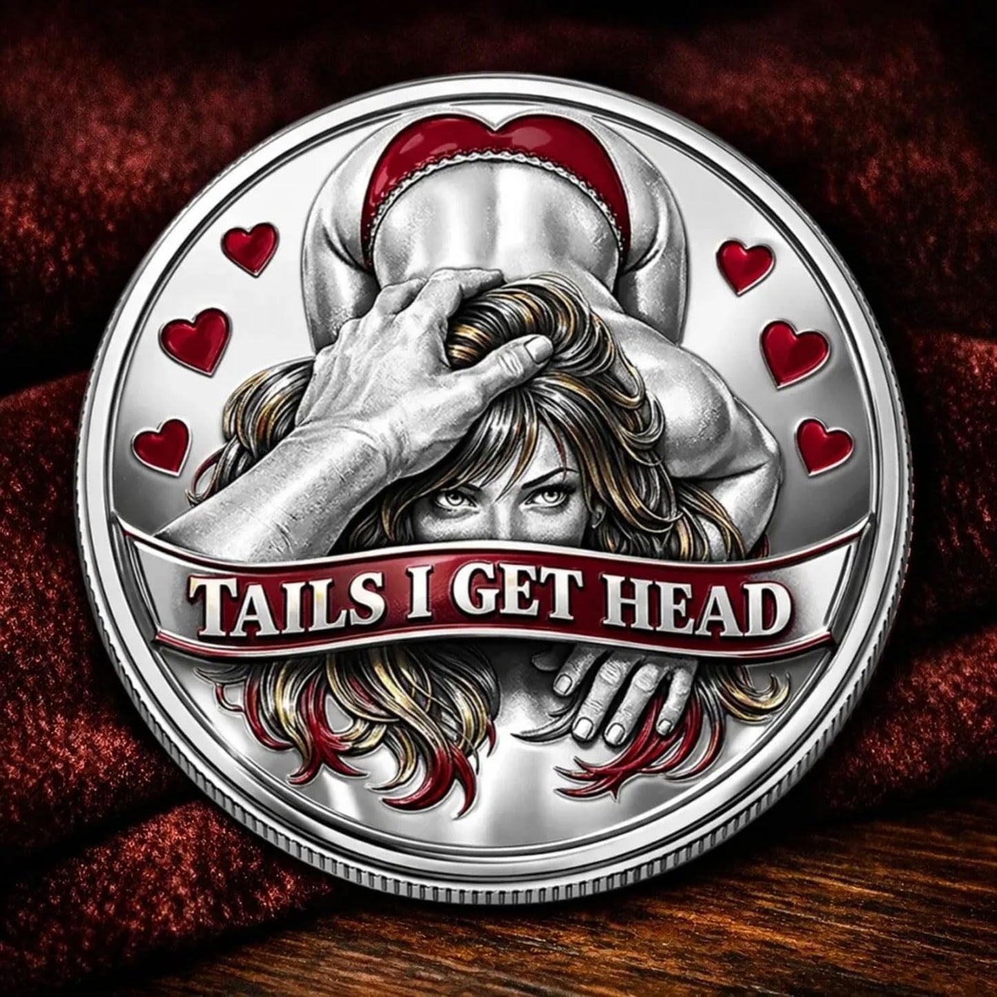 Heads I Get Tail/Tails I Get Head Commemorative Coin, Funny Novelty Challenge Coin for Couples, Valentine's Day Couples Decision Coins, Humor Prank