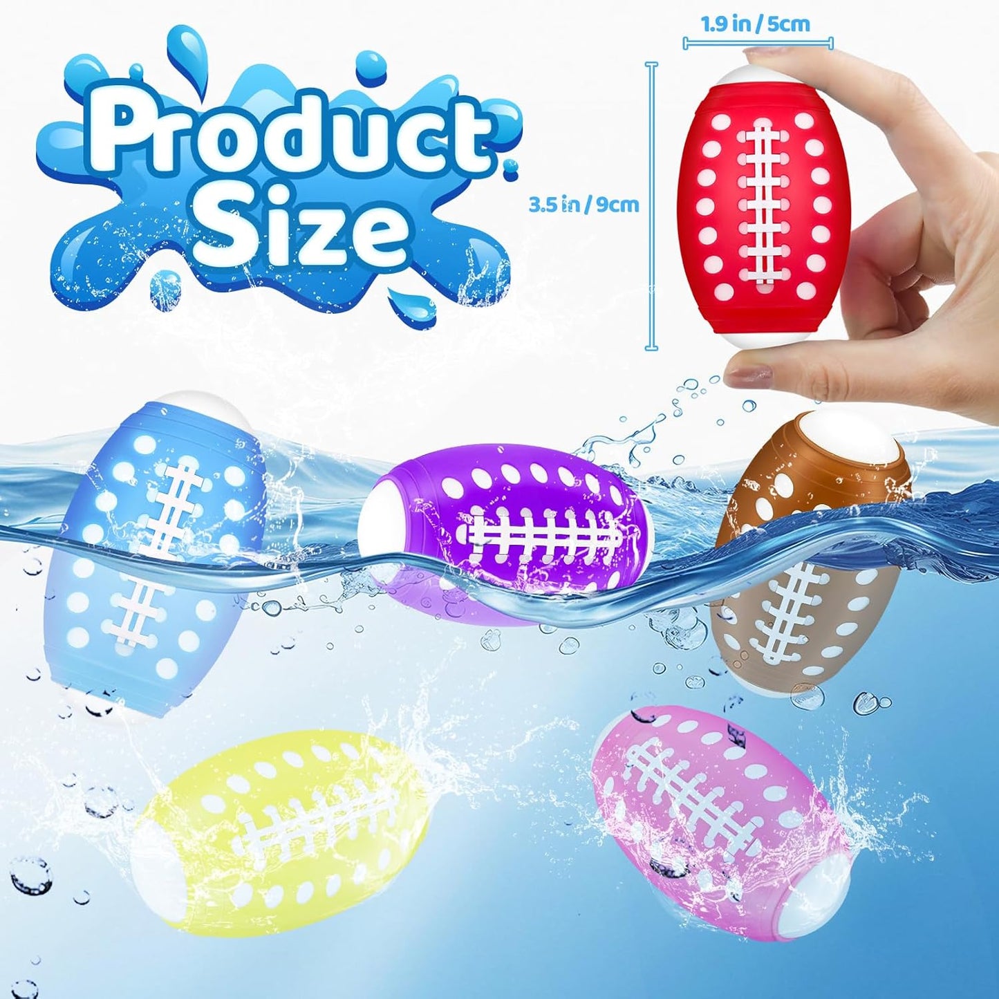 6 Pcs Reusable Water Balloons, Refillable Water Bomb Sponge Water Balls