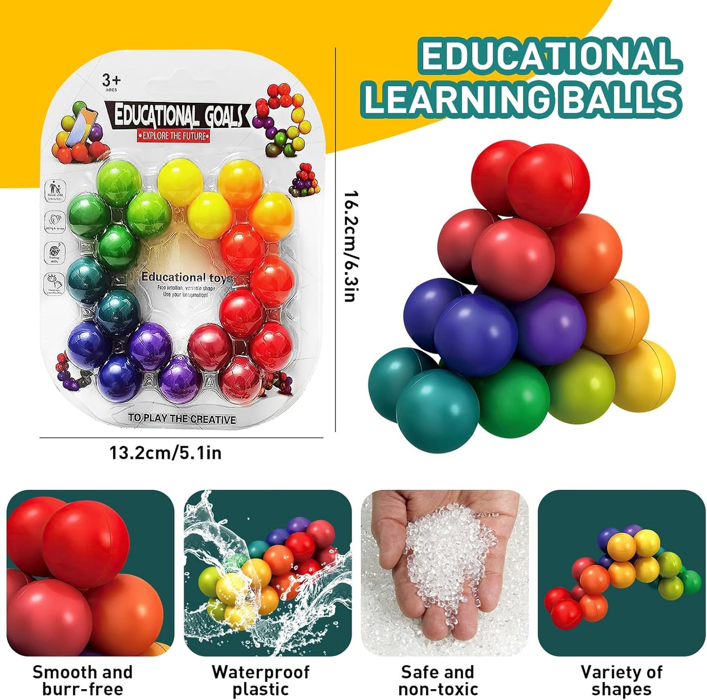 Fidget Toys for Adults Kids, Educational Ball for 3-12 Year Boys and Girls Toddler Travel Toys