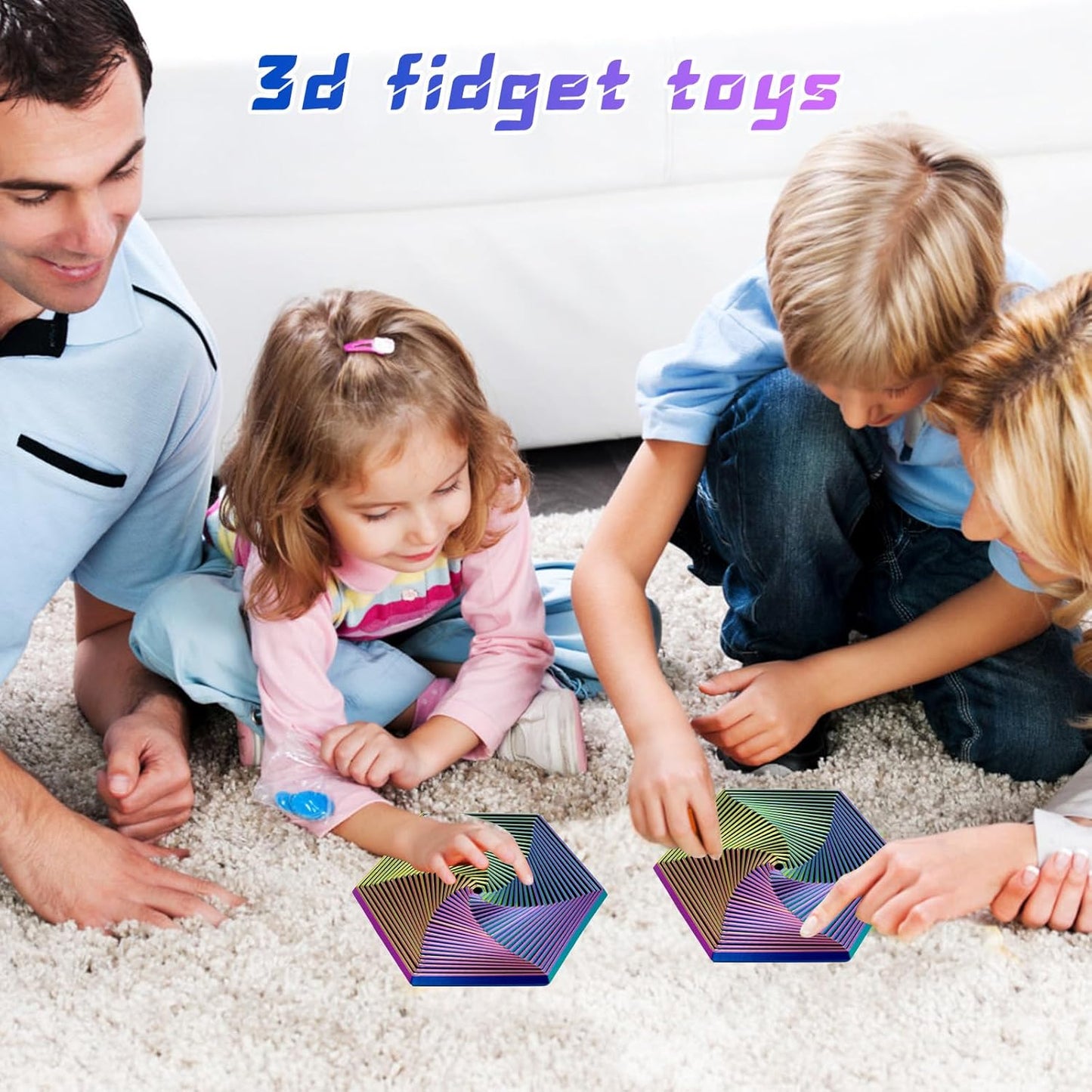 Fractal Fidget Hexagon Toys Kinetic Desk Spinning, Cube Fidget Toy, Used for Anxiety Disorder ADHD