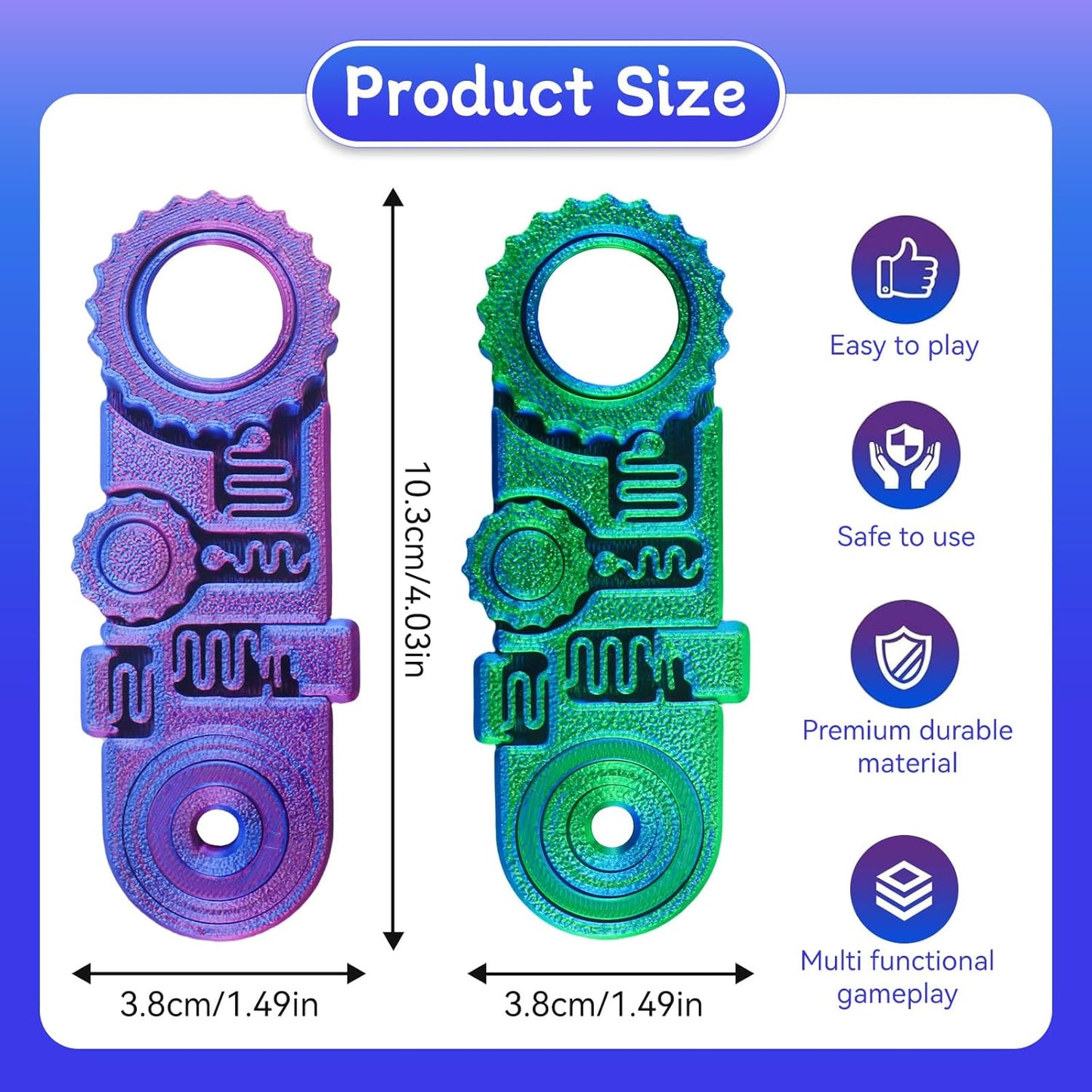 2025 New 3D Printed Fidget Ring Toys, 5-in-1 3D Printed Gear Ball Stress Sensory, Mindful Meditation Gear Toys