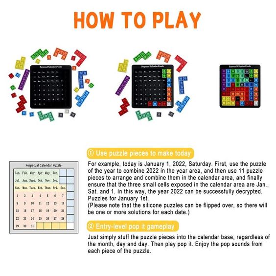 Pop Fun Calendar Jigsaw : Pop It And Challenge every day - Cykapu
