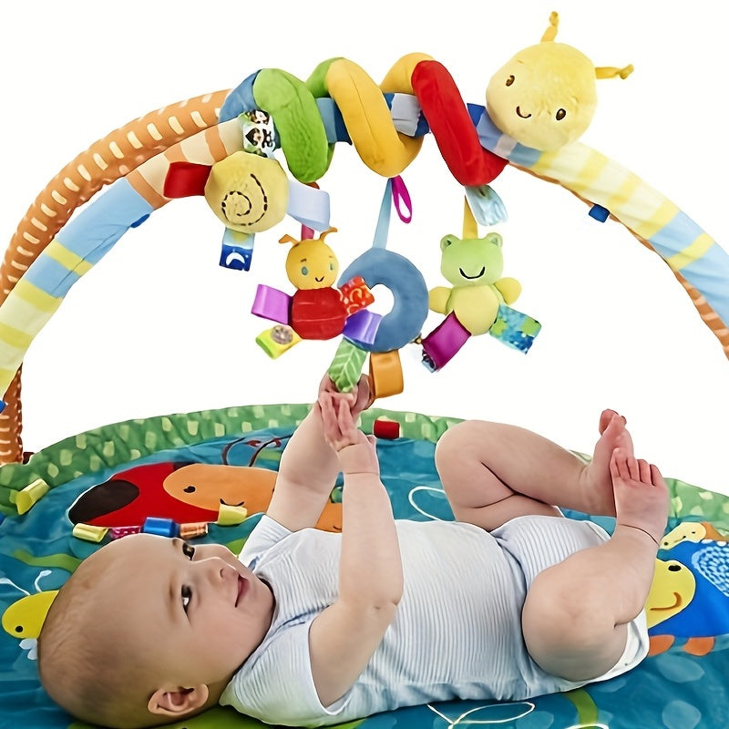 Baby Bed Spiral Toy, Plush Activity Hanging Cradle Toy, Cartoon Cute Animal Shape Hanging Stroller, Seat, Hanging Rainbow Color - Cykapu