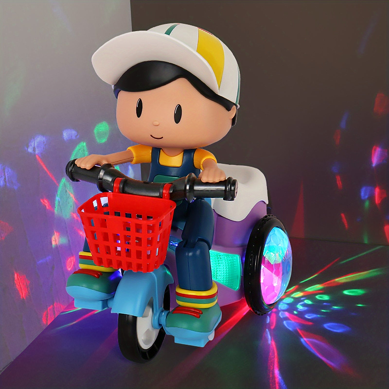 Color Play Car Electric Musical Daily Boy Without Toy Tires With Childrens Favors Light Gifts Party Battery Creative Tricycle Up For Special Random Kid Intelligent Boy Stunt - Cykapu