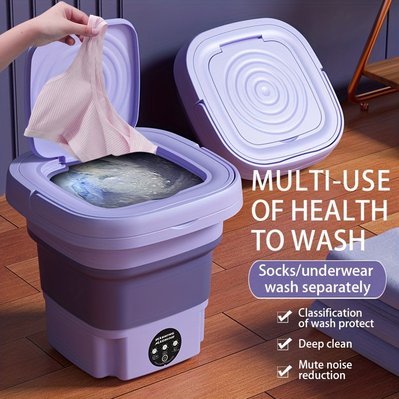 Portable 8L Washing Machine for Camping, RV, Travel, and Home Use - Perfect for Washing Underwear, Bras, Socks, and More Cykapu