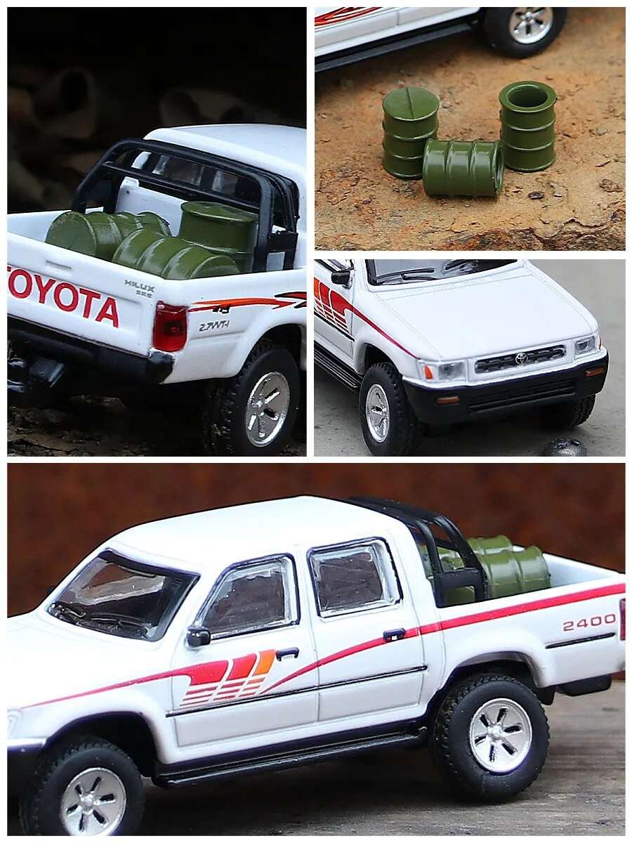 1/64 Hilux Truck Pickup Toy Car, Jackiekim 3'' Vehicle Alloy Model, Free Wheel Diecast Metal Collection - Cykapu