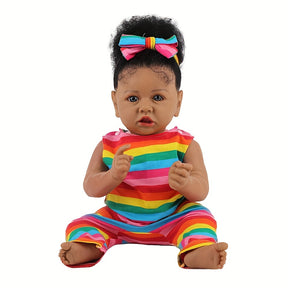 Reborn Baby Dolls African American Silicone Limbs Realistic Baby Doll With Soft Body - Cykapu
