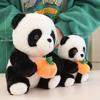 Halloween Decor Plush Doll, Cute Chinese Panda Doll, Cute Panda Holding A Pumpkin Ornament Gift Placement Doll - Cykapu