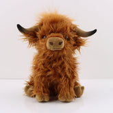 Cuddly 27CM/11'' Highland Cow Plush Toy - Kyloe Stuffed Animal Dolls Perfect Halloween Deco - Cykapu