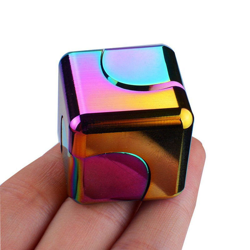 Square Magic Dice Metal Rotate Cube Fidget Spinner Antistress EDC Fingertip Toys