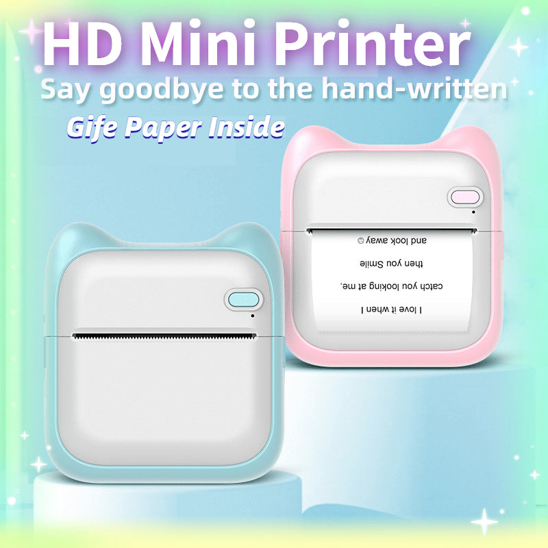 Mini Photo Printer For IPhone/Android,1000mAh Portable Thermal Photo Printer For Gift Study Notes Work Children Photo Picture Memo - Cykapu