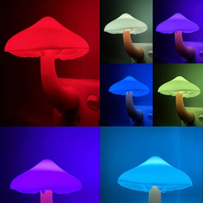 3 Packs Of UTLK Plug-In LED Mushroom Night Lights - 7 Colors & Dusk To Dawn Sensor - Perfect For Kids & Bedrooms! Halloween/Christmas Gift - Cykapu