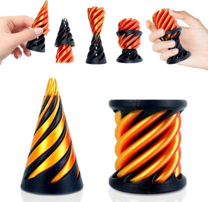 2 Pack Impossible Cone Pyramid Passthrough Sculpture Fidget Toys Adults, 3D Printed Spiral Cone Toys for Kids - Stress Relief Desk Toy, Impossible Spiral Anxiety Relief Toys Decoration for Desk - Cykapu