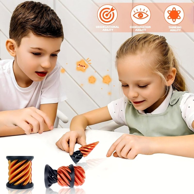 2 Pack Impossible Cone Pyramid Passthrough Sculpture Fidget Toys Adults, 3D Printed Spiral Cone Toys for Kids - Stress Relief Desk Toy, Impossible Spiral Anxiety Relief Toys Decoration for Desk - Cykapu