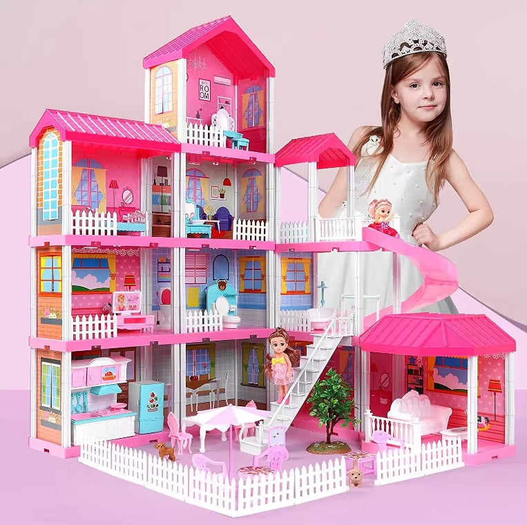 DreamHouse Dollhouse with 70+ Accessories, Working Elevator & Slide, Transforming Furniture, Lights & Sounds