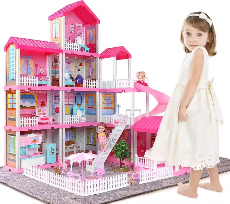 DreamHouse Dollhouse with 70+ Accessories, Working Elevator & Slide, Transforming Furniture, Lights & Sounds