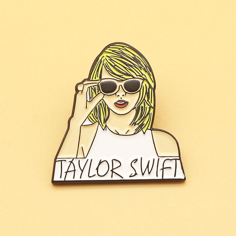 Brooch Taylor Metal Badge Music Pop Singer Cartoon Pin - Cykapu