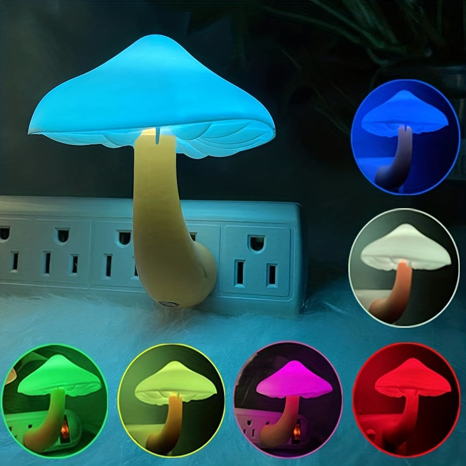 3 Packs Of UTLK Plug-In LED Mushroom Night Lights - 7 Colors & Dusk To Dawn Sensor Cykapu