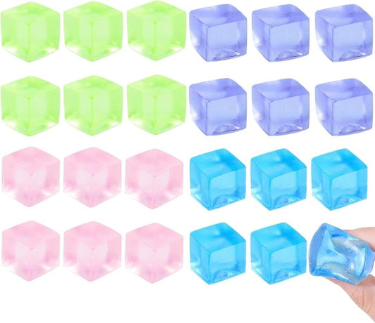 24 Pcs Stress Balls for Kids Fidget Toys,Squeeze Cubes Ball Sensory for Autism,Birthday Stress Balls Bulk Classroom Prizes Toy Gifts for Boys Girls - Cykapu