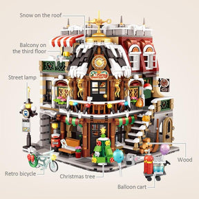 2506Pcs City Street View Mini Architecture Christmas Cafe House Building Blocks Friends Shop Figures Bricks Toys For Kids Gifts - Cykapu
